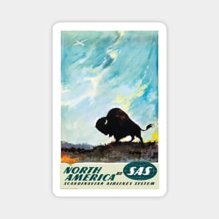 Vintage Travel Poster North America SAS Magnet