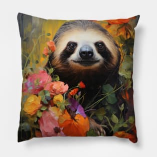 Flower Garden Sloth Pillow