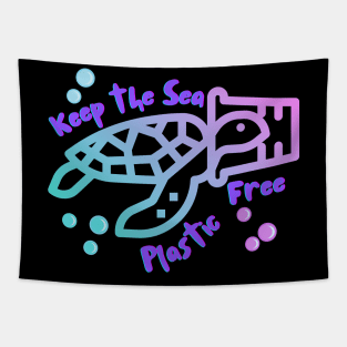 Keep the sea plastic free. Tapestry