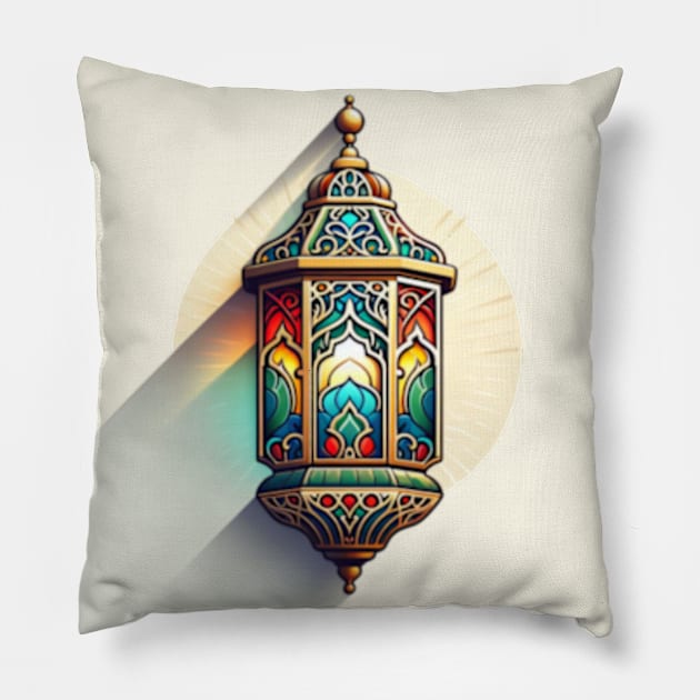 Arabic Elegance: A Kaleidoscopic Lantern Pillow by AmelieDior
