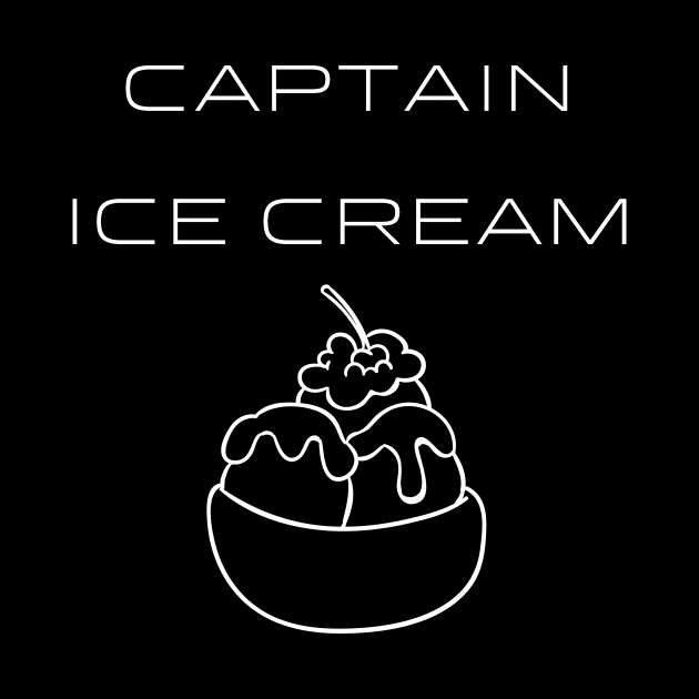 Captain Ice Cream Typography White Design by Stylomart