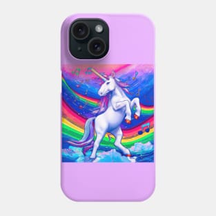 Unicorn dancing with Rainbow Phone Case