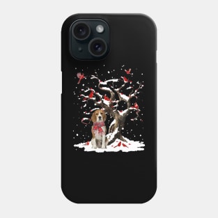 Beagle Scarf Cardinal Snow Christmas Phone Case