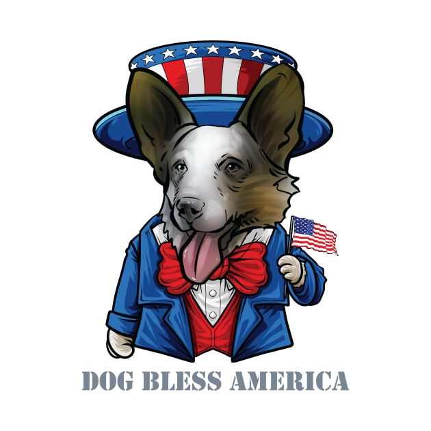 Cardigan Welsh Corgi Dog Bless America by whyitsme