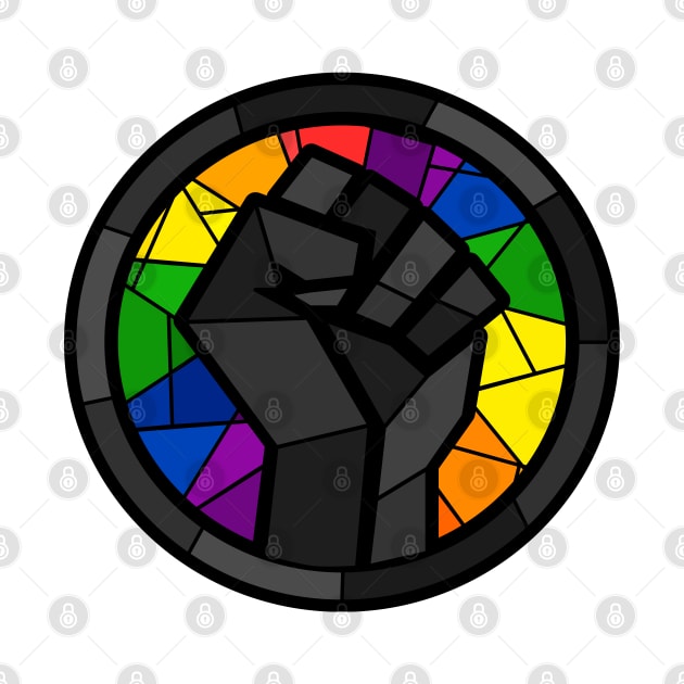 BLM Stained Glass Fist (Gay) by OctopodArts