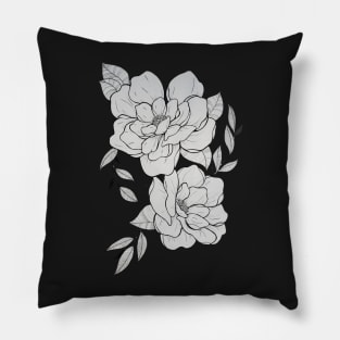 fine line pen drawn poppies Pillow