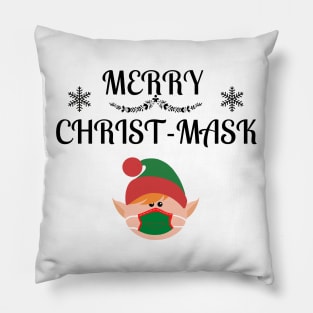 Merry Christmask Quarantine Elf Pillow