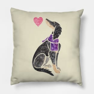 Watercolour Saluki (black and tan) Pillow