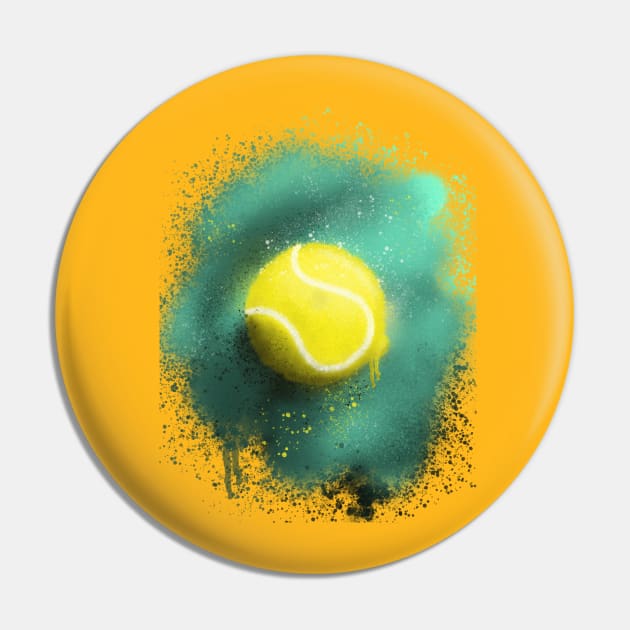 Graffiti Styled Spray Paint Tennis Ball Pin by Roommates