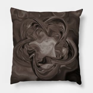 Taupe Fluid Pour Floral Geometric Pillow