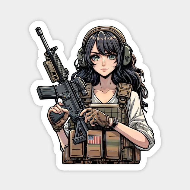 Tactical Girl Magnet by Rawlifegraphic