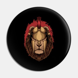 Lion Spartan Warrior Pin