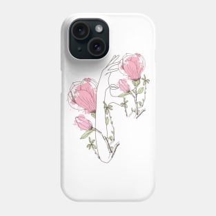 Woman And Flower line Phone Case