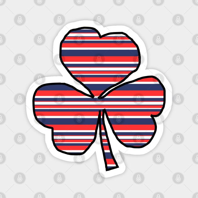 Shamrock in Red White Blue Stripes Magnet by ellenhenryart