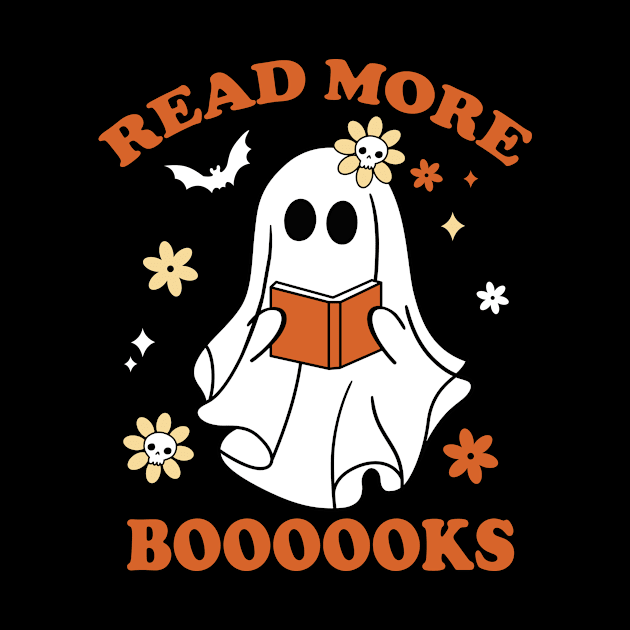 Cute Booooks Ghost Reading Books Funny Teacher Halloween by Wakzs3Arts