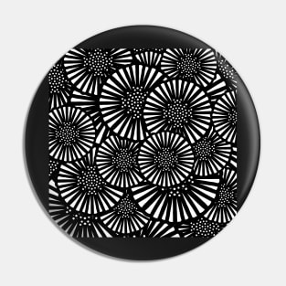 Monochrome Sunflower Slivers - Digitally Illustrated Abstract Flower Pattern for Home Decor, Clothing Fabric, Curtains, Bedding, Pillows, Upholstery, Phone Cases and Stationary Pin