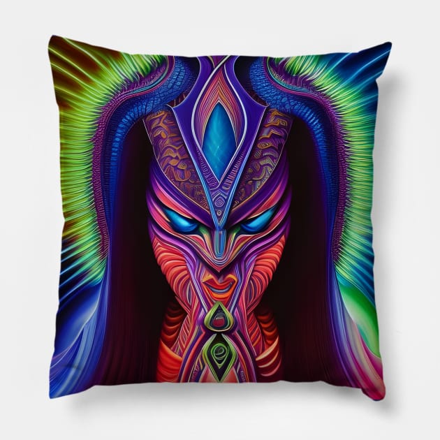 Dosed in the Machine (33) - Trippy Psychedelic Art Pillow by TheThirdEye