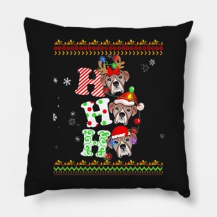 Boxer Dog Ho Ho Ho Pillow