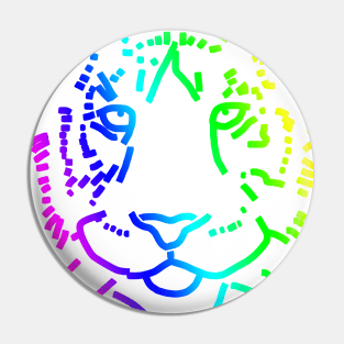 Rainbow Tiger Face Pin