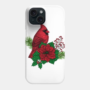 Red Cardinals on Christmas decoration Phone Case