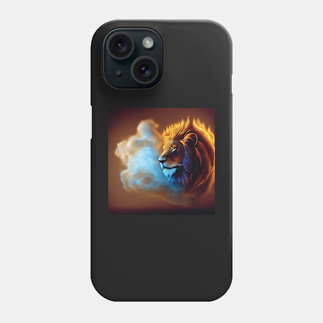 Lion in the Clouds Phone Case by Geminiartstudio