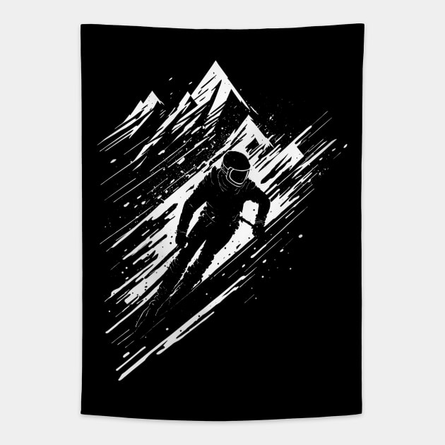 Ski Graphic Design Tapestry by TMBTM