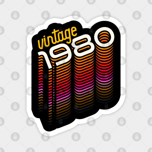 Vintage 1980 ))(( Retro Birthday Year Gift Magnet by darklordpug