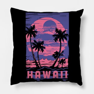 Hawaii Souvenir Lifestyle Cyberpunk Vacation Trip Pillow