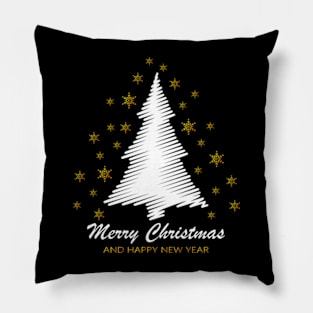 Joyful Festivities - Merry Christmas and Happy New Year Celebration Pillow