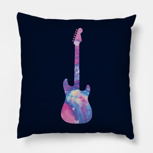 S-Style Electric Guitar Watercolor Texture Pillow