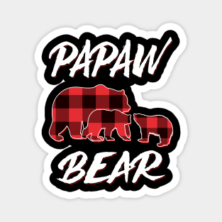 Papaw Bear Red Plaid Christmas Pajama Matching Family Gift Magnet