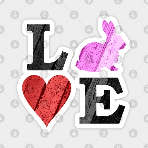 Easter LOVE with Heart and Bunny Magnet by HolidayBug