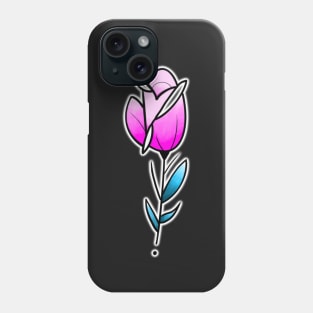 Pink rose tattoo design Phone Case