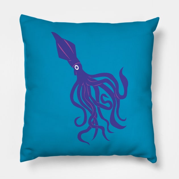 Purple Squid Pillow by MadArtisan