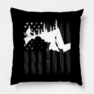 Maryland Bigfoot American Flag Pillow