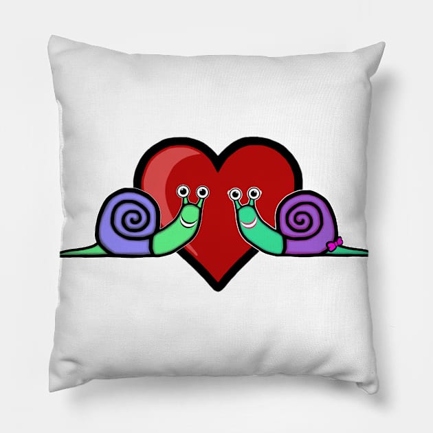 Snail Couple Pillow by BlakCircleGirl