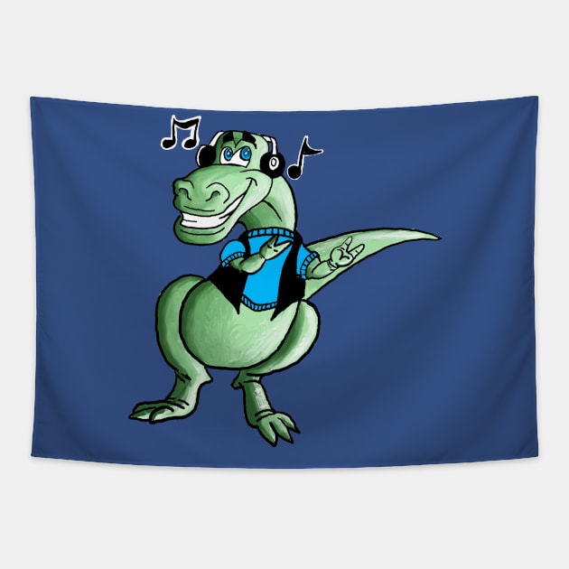 Tyrannosaurus Dance Tapestry by Halloran Illustrations