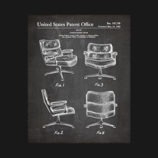 Chair Patent - Office Décor Modernist Design Art - Black Chalkboard T-Shirt