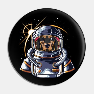 Astronaut Dachshund in Spacesuit Wiener Pin