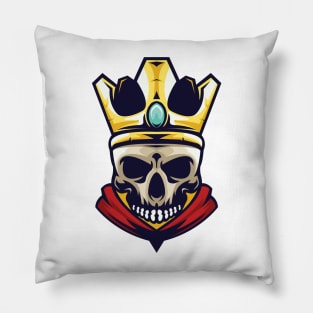 Skull wearing crown Pillow