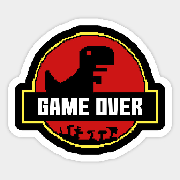 Game Over Park Jurassic Park Sticker Teepublic