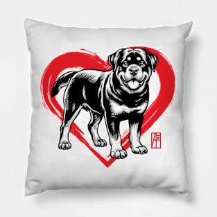 I Love My Rottweiler - I Love my dog - Intelligent dog Pillow