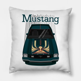 Mustang King Cobra 1978 - Aqua Metallic Pillow