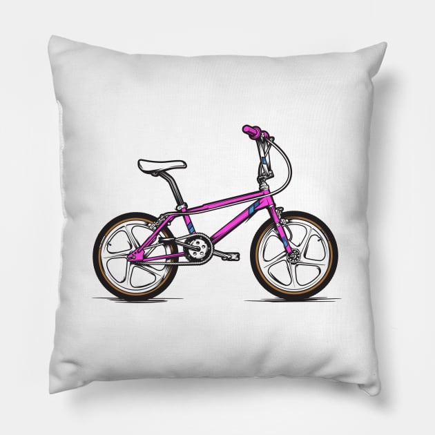 Pink Haro '85 Freestyler Pillow by Hucker Apparel