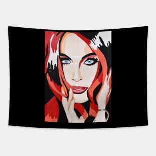 Woman with red hair Tapestry