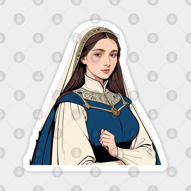 Medieval Middle Class Merchant Woman Magnet by CursedContent