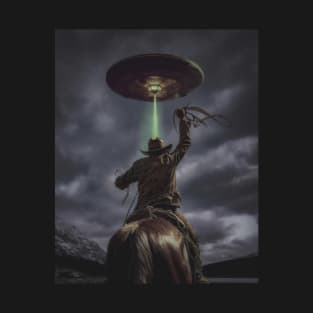 Cowboy UFO "Get 'Em!" Art by Cult Class T-Shirt