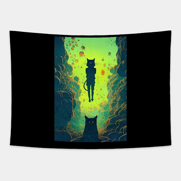 Valley of the Cats Tapestry by The Horror Cat Dad