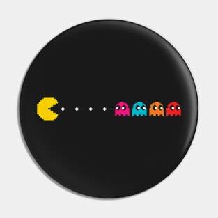 8 bit pacman chasing ghosts Pin