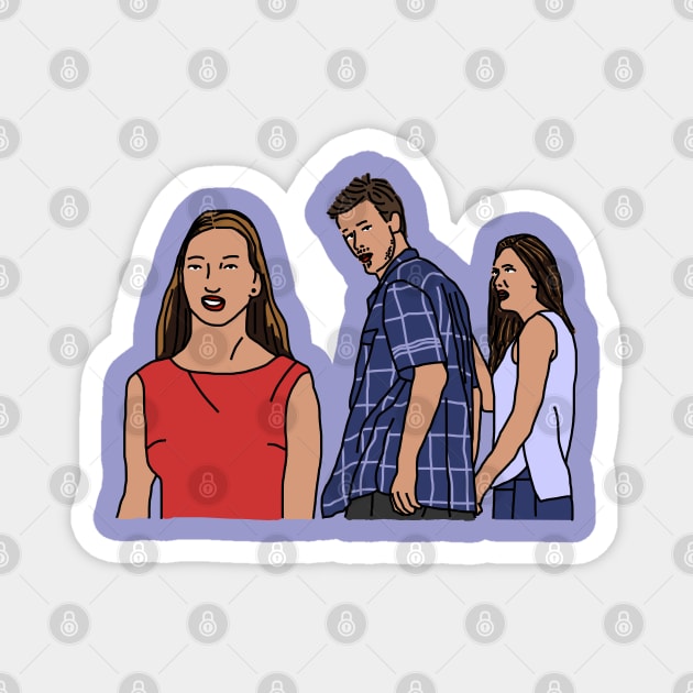 Distracted Boyfriend Memes Original Players Magnet by ellenhenryart